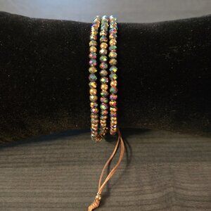 NWT  Multi-Layer Seed Beads Adjustable Bracelet / bracelet perles ciselées